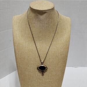MEXICAN 925 sterling silver oval Fringe drop necklace